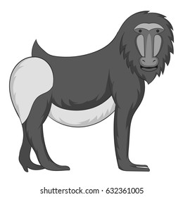 Mandrill icon in monochrome style isolated on white background vector illustration