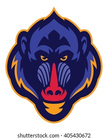 Mandrill monkey head mascot