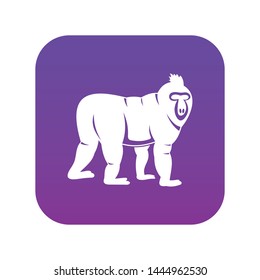 Mandrill monkey icon digital purple for any design isolated on white vector illustration