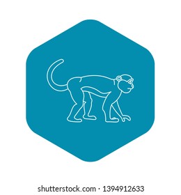Mandrill monkey icon in outline style isolated on white background vector illustration