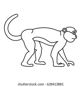 Mandrill monkey icon in outline style isolated on white background vector illustration