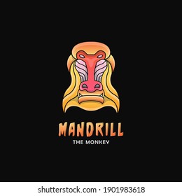 Mandrill Monkey Logo Characters. Animal Logo Gradient Style