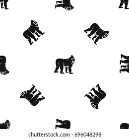 Mandrill monkey pattern repeat seamless in black color for any design. Vector geometric illustration