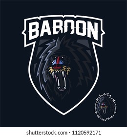 mandrill/monkey/gorilla/baboon esport gaming mascot logo template