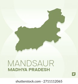 Mapa do Distrito de MANDSAUR, Madhya Pradesh, Índia - Editable Vetor Outline.