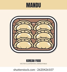 Mandu korean food vector illustration