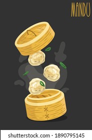 Mandu. Mandu is the most popular Korean food. Vector illustration