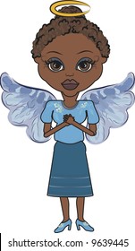 Mandy is a fun character illustration of an African American Angel.