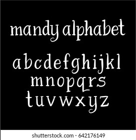 Mandy vector alphabet lowercase characters. Good use for logotype, cover title, poster title, letterhead, body text, or any design you want. Easy to use, edit or change color. 
