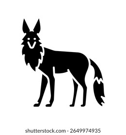 Ícone plano preto de Maned Wolf para projetos digitais e de impressão. Animais sul-americanos. Ícones mínimos de limpeza para aplicativos e sites. Ícones simples modernos para UI UX e branding
