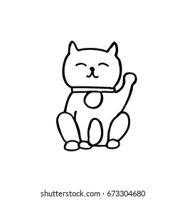 maneki neko doodle icon