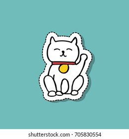 maneki neko doodle icon