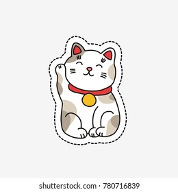 maneki neko doodle icon