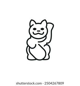 Maneki Neko icon. Simple Maneki Neko icon for social media, app, and web design. Vector illustration.