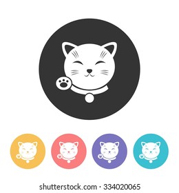 maneki neko icon. vector illustration