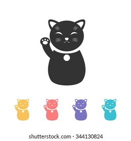 maneki neko icon. vector illustration