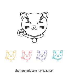 maneki neko icon. vector illustration