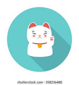maneki neko icon. vector illustration