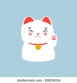 maneki neko icon. vector illustration