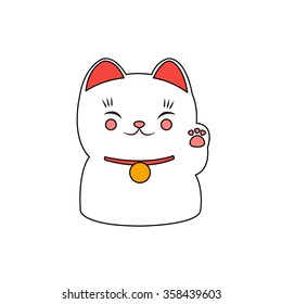 maneki neko icon. vector illustration