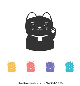 maneki neko icon. vector illustration