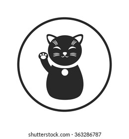 maneki neko icon. vector illustration