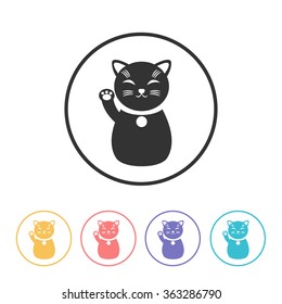maneki neko icon. vector illustration