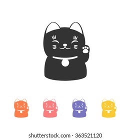 maneki neko icon. vector illustration