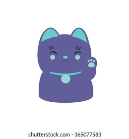 maneki neko icon. vector illustration