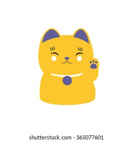 maneki neko icon. vector illustration