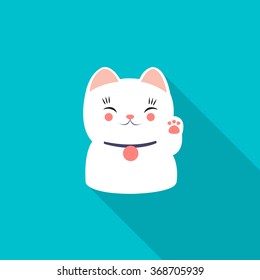 maneki neko icon. vector illustration