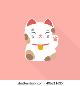 maneki neko icon. vector illustration