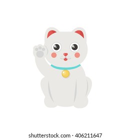 maneki neko icon. vector illustration