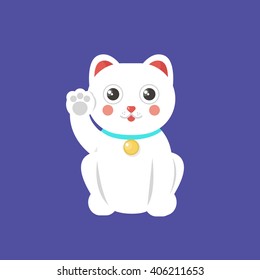 maneki neko icon. vector illustration