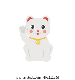 maneki neko icon. vector illustration