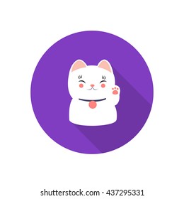 maneki neko icon. vector illustration