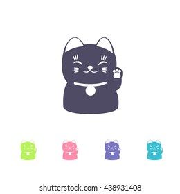 maneki neko icon. vector illustration