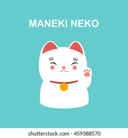 maneki neko icon. vector illustration