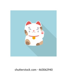 maneki neko icon. vector illustration