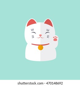maneki neko icon. vector illustration