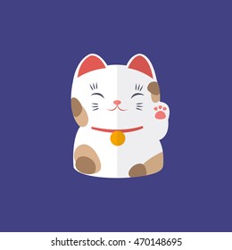 maneki neko icon. vector illustration