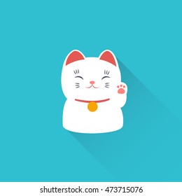 maneki neko icon. vector illustration