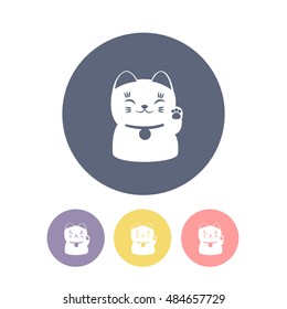 maneki neko icon. vector illustration