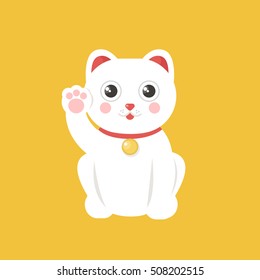 maneki neko icon. vector illustration