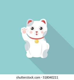 maneki neko icon. vector illustration
