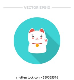maneki neko icon. vector illustration