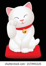 
Maneki Neko, Japanese beckoning cat, masco. Graphic vector