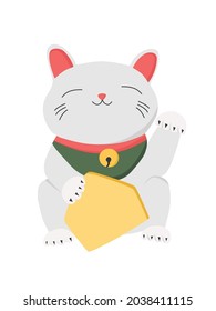 Maneki Neko vector isolated illustration