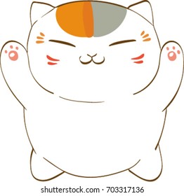 Maneki neko. White winking cat