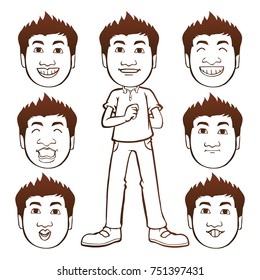 Man-faces-with-different-expressions